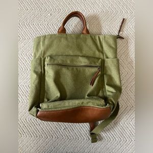 Olive Green + Brown Leather Accent Backpack | Universal Threads